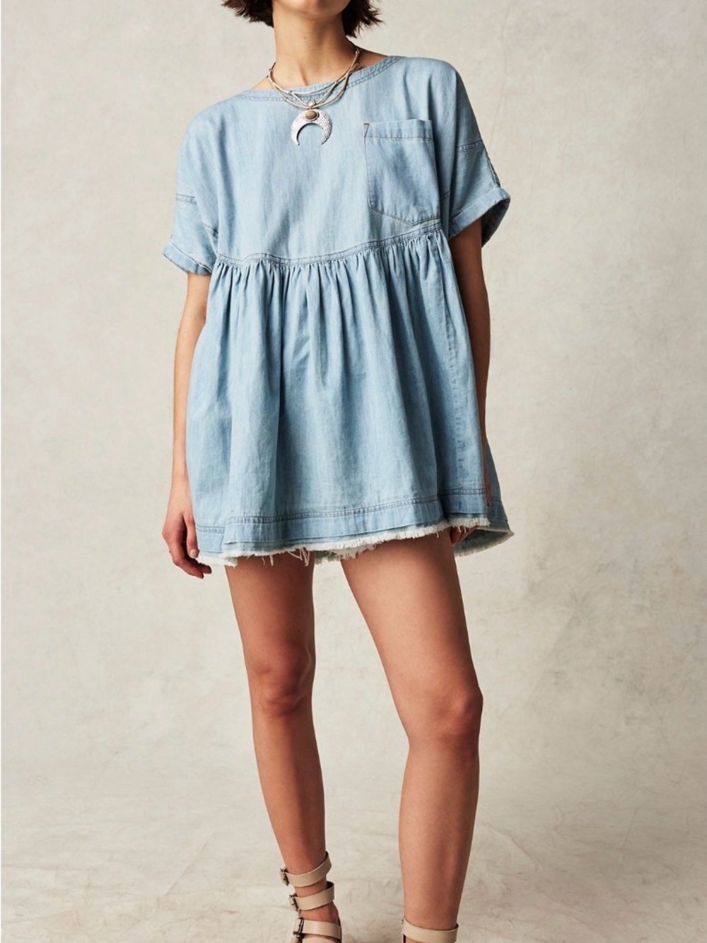 We The Free Moon City Denim Top